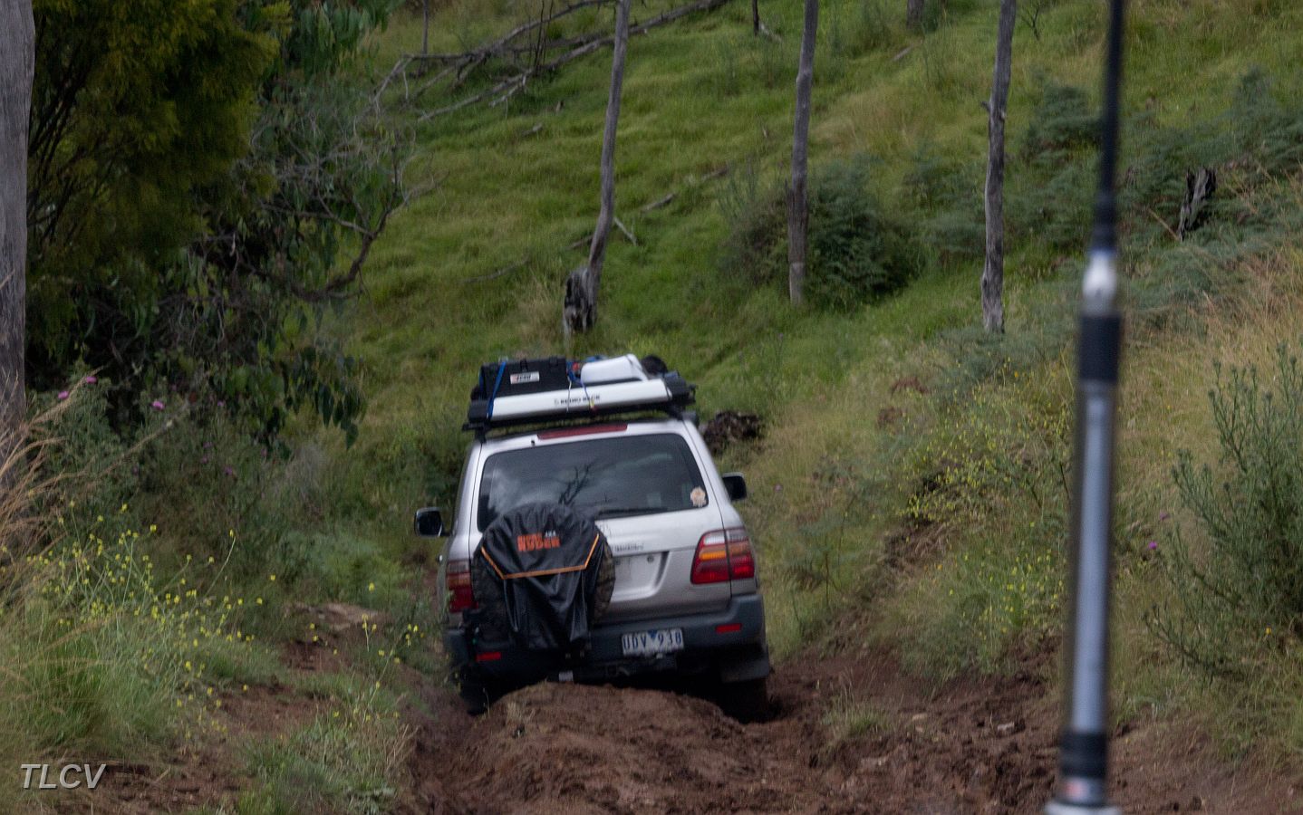 01-Snapper heading down the greasy Running Creek Track to Jacksons Crossing.jpg